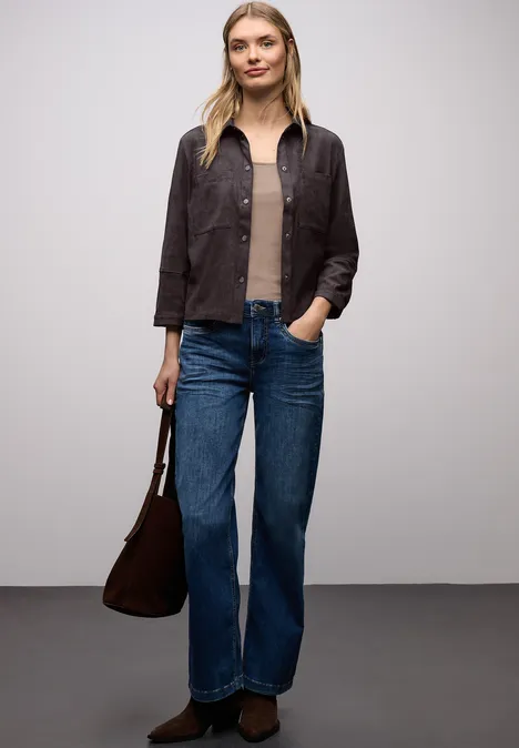 Velourshemdbluse darkest brown Velourshemdbluse darkest brown