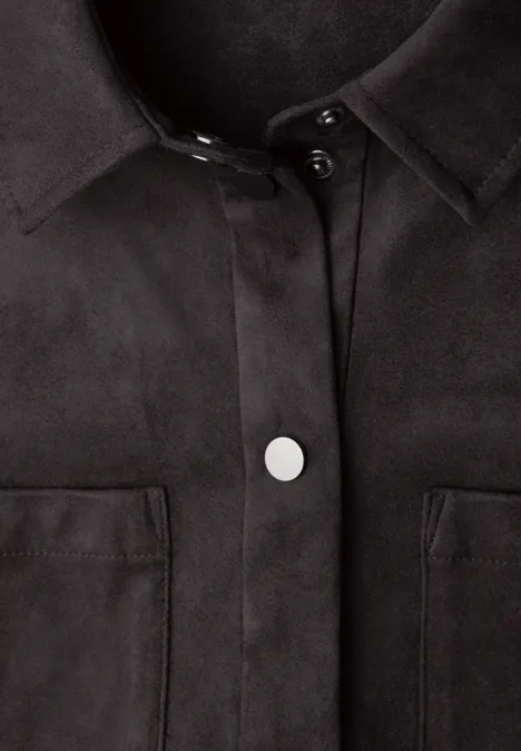 Velourshemdbluse darkest brown Velourshemdbluse darkest brown