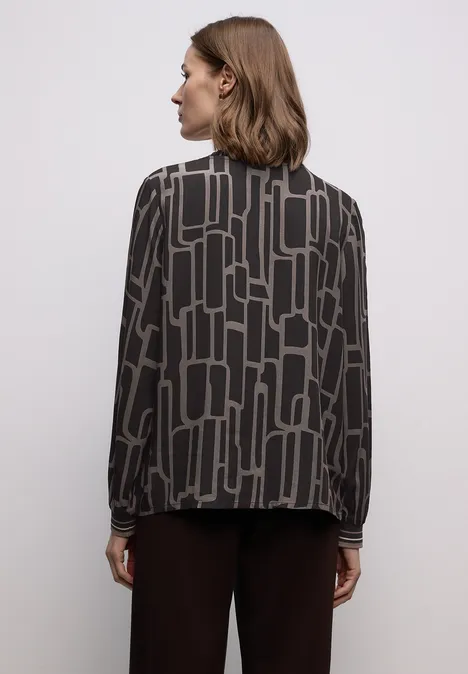 Gedessineerde tuniek met tape darkest brown