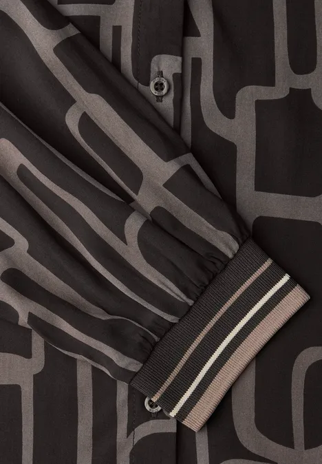 Gedessineerde tuniek met tape darkest brown