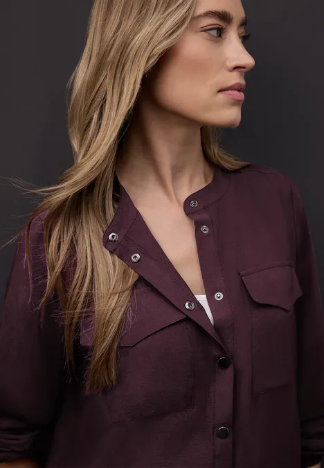 Overhemd blouse met zakken Jazz Berry