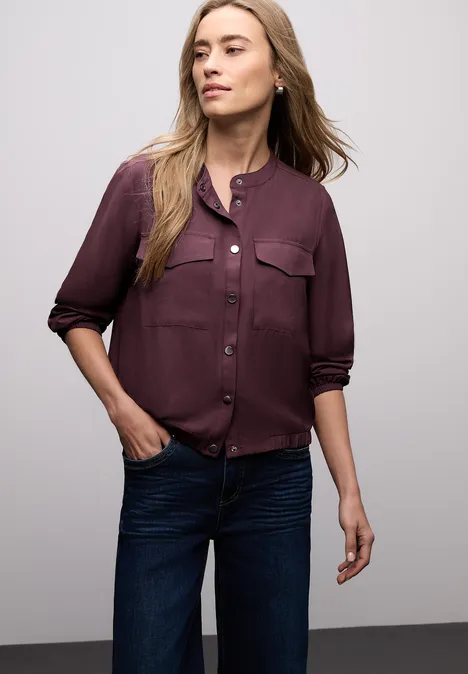 Overhemd blouse met zakken Jazz Berry