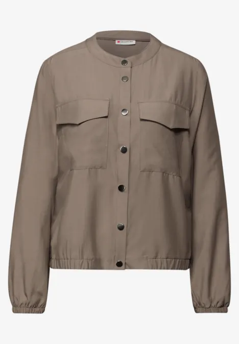 Overhemd blouse met zakken light terra mocha