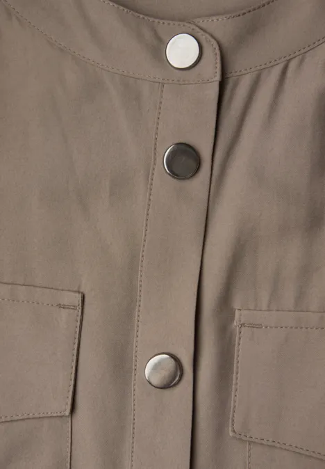 Overhemd blouse met zakken light terra mocha