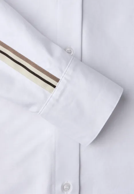 Hemdbluse mit Tapedetails White