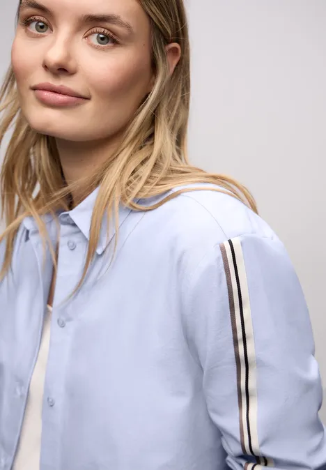 Overhemdblouse met getapete details original blue