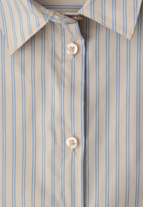 Gestreifte Business Bluse cotton beige Gestreifte Business Bluse cotton beige