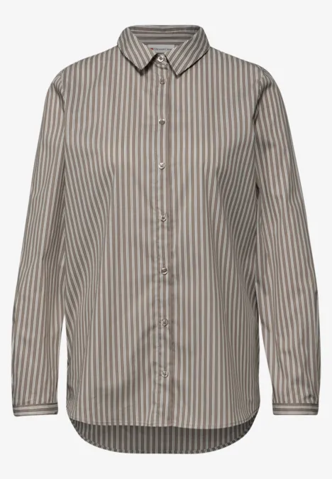 Gestreifte Business Bluse light terra mocha Gestreifte Business Bluse light terra mocha