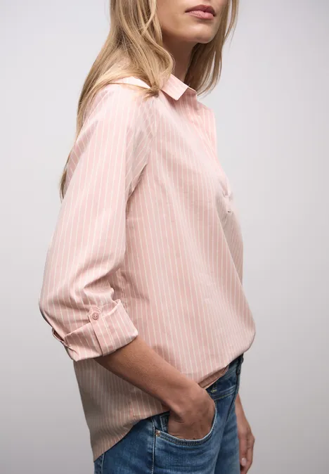 Gestreepte zakelijke blouse faded rose