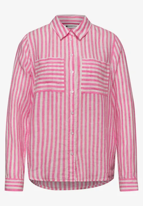 Linnen overhemd met lange mouwen magenta dream