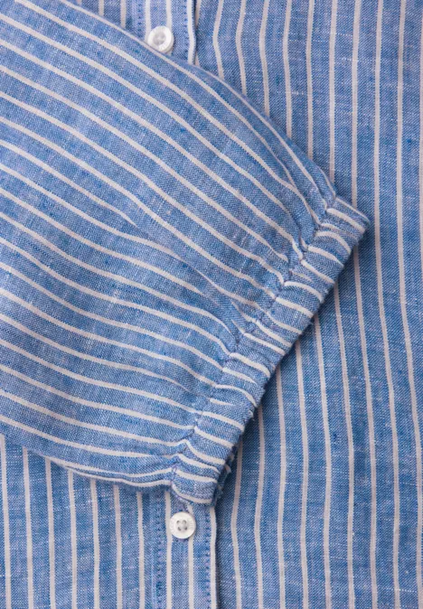 Linnen blouse met 3/4 mouwen drift blue