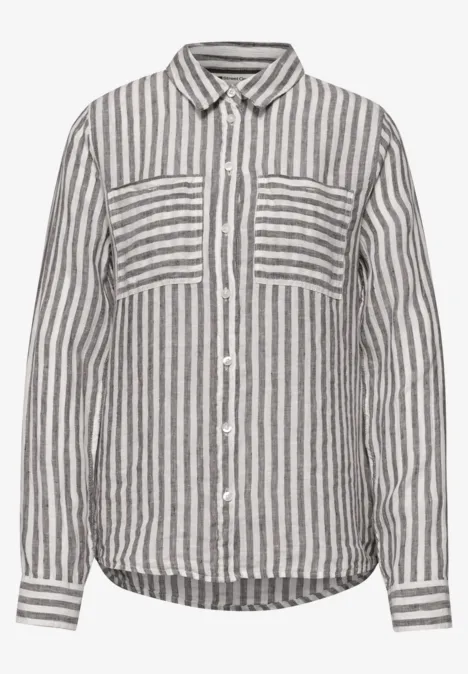 Linnen overhemd met lange mouwen espresso brown