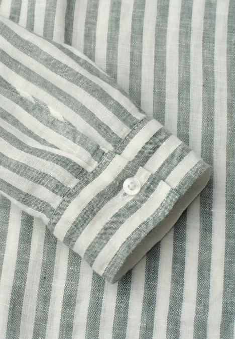 Linnen overhemd met lange mouwen bound green