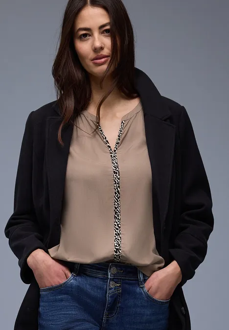 Tunique avec détails de ruban adhésif light terra mocha