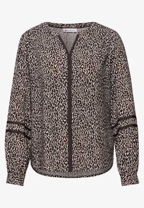 Tunique léopard avec détails de bandes molten earth
