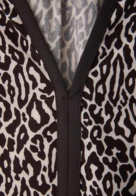 Tunique léopard avec détails de bandes molten earth