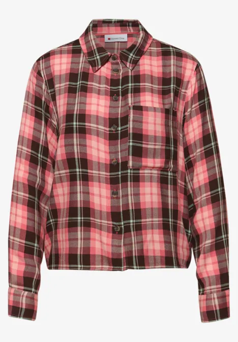 Chemisier à carreaux striking coral