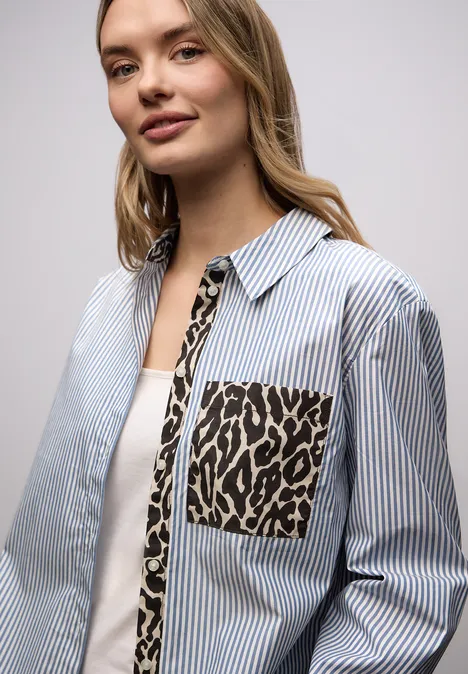 Gestreifte Hemdbluse original blue