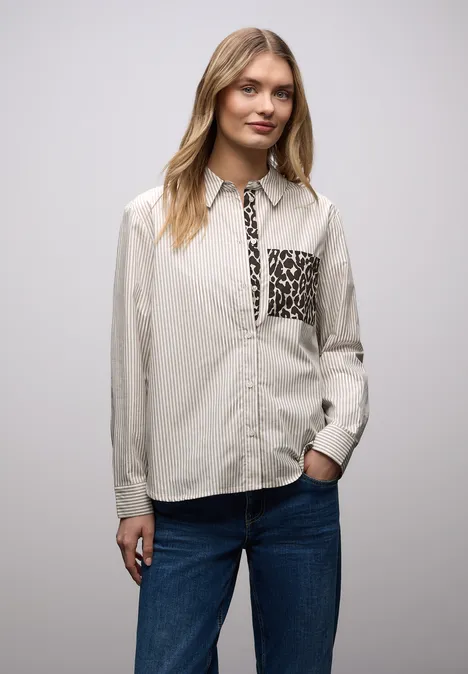 Gestreifte Hemdbluse light terra mocha Gestreifte Hemdbluse light terra mocha