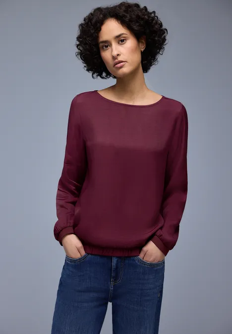 Blouse met elastische zoom truffle red