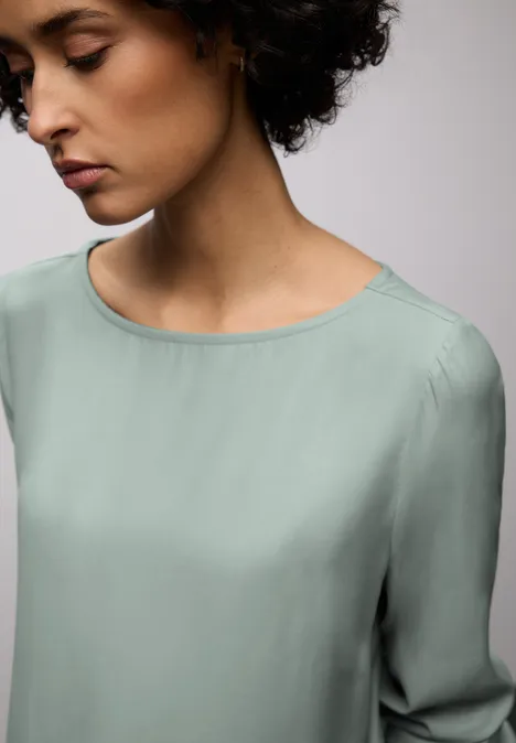 Blouse met elastische zoom dark mint green