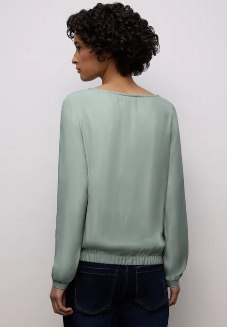 Blouse met elastische zoom dark mint green