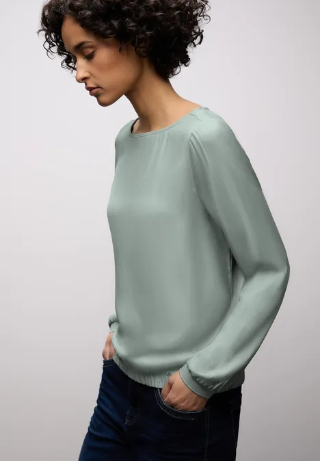 Blouse met elastische zoom dark mint green