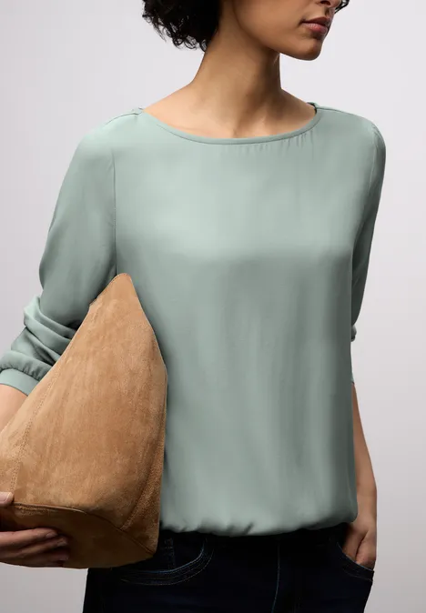 Blouse met elastische zoom dark mint green