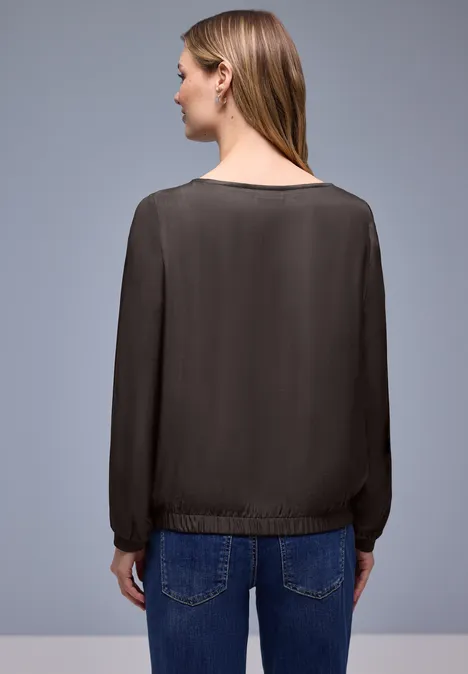 Bluse mit Elastiksaum molten earth