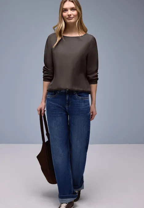 Bluse mit Elastiksaum molten earth