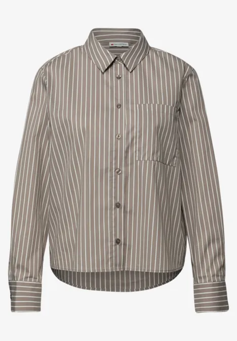 Gestreifte Hemdbluse light terra mocha