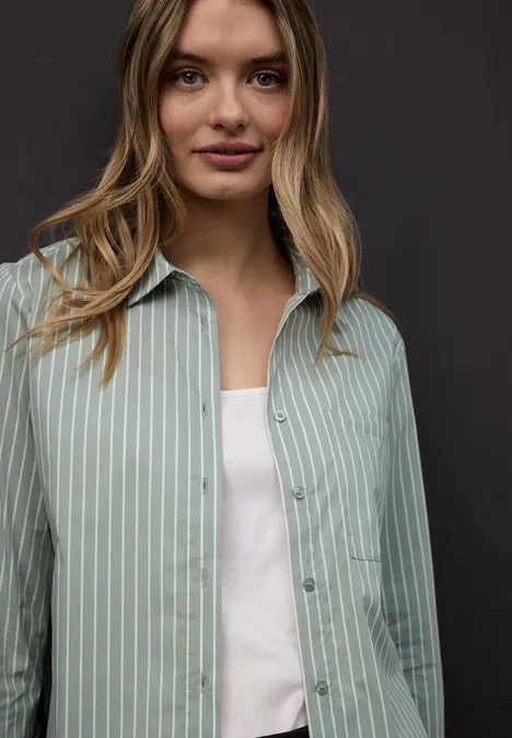 Gestreifte Hemdbluse dark mint green