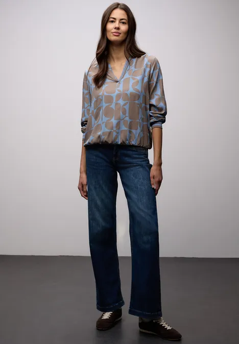 Bluse mit Tapedetails bonnet blue