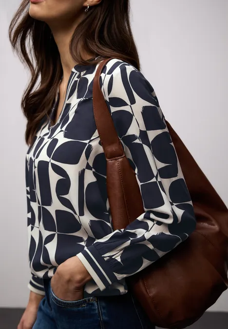 Bluse mit Tapedetails shadowed navy