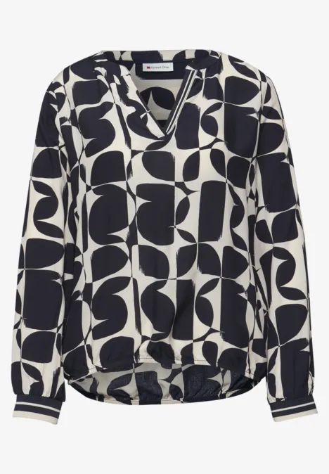 Bluse mit Tapedetails shadowed navy