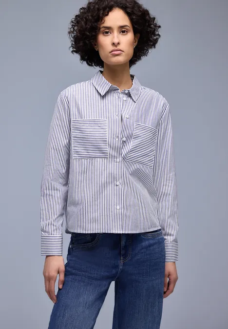 Gestreifte Hemdbluse original blue