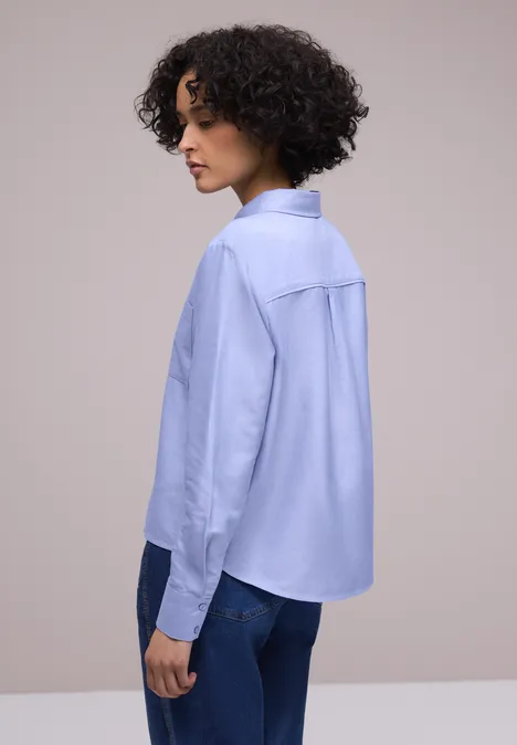 Overhemdblouse met borstzakken original blue
