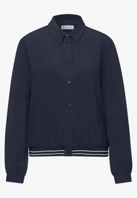 Hemdbluse mit Collegedetails shadowed navy