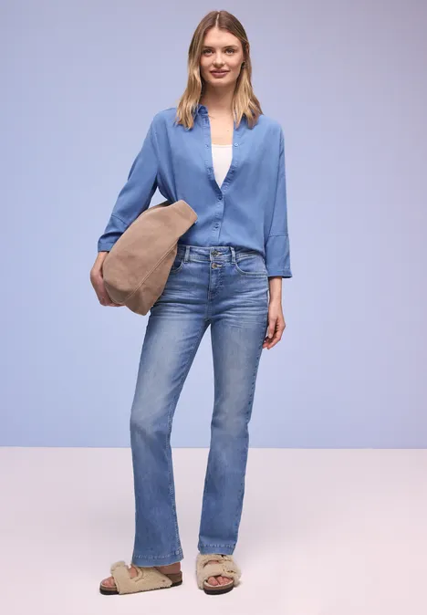 Hemdbluse im Washed-Look bonnet blue