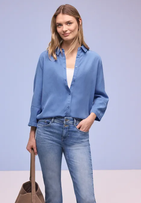 Hemdbluse im Washed-Look bonnet blue