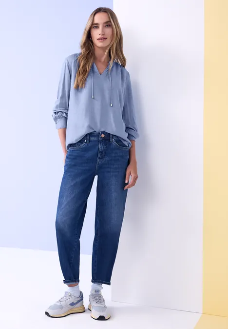 Bluzka koszulowa z falbanką bonnet blue mel. Bluzka koszulowa z falbanką bonnet blue mel.