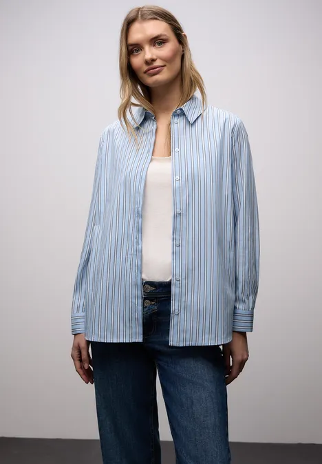 Gestreifte Hemdbluse original blue