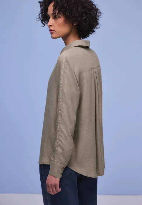 Hemdbluse mit Tapedetails light terra mocha mel.