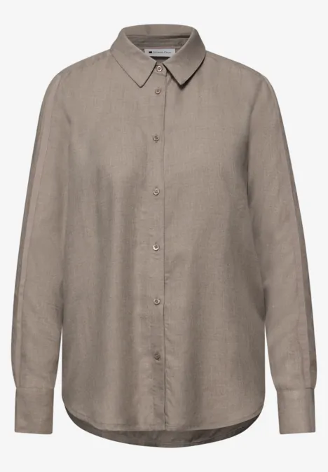 Hemdbluse mit Tapedetails light terra mocha mel.