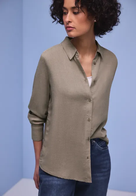 Hemdbluse mit Tapedetails light terra mocha mel.