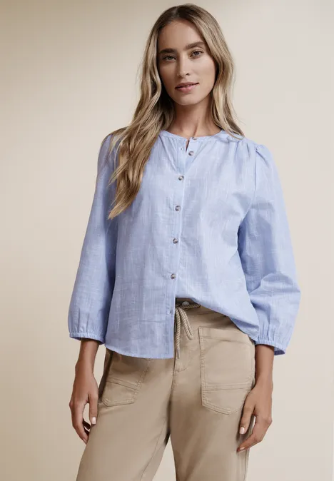 3/4-Arm Bluse in Chambray Qualität original blue 3/4-Arm Bluse in Chambray Qualität original blue