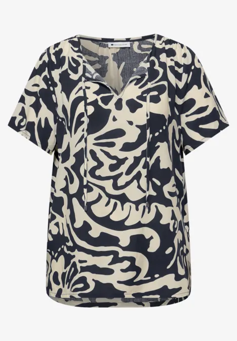 Blouse met koorddetail shadowed navy