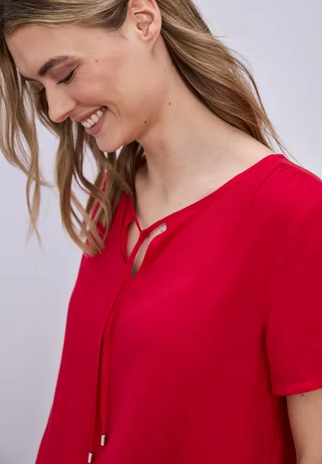 Blouse met koorddetail salsa red