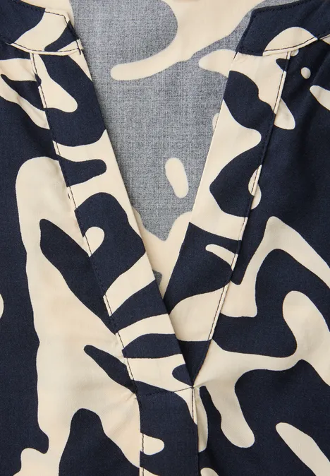 Langarm Bluse mit elastischem Bund shadowed navy