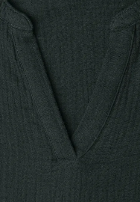 Blouse à manches courtes en qualité mousseline pine grove green